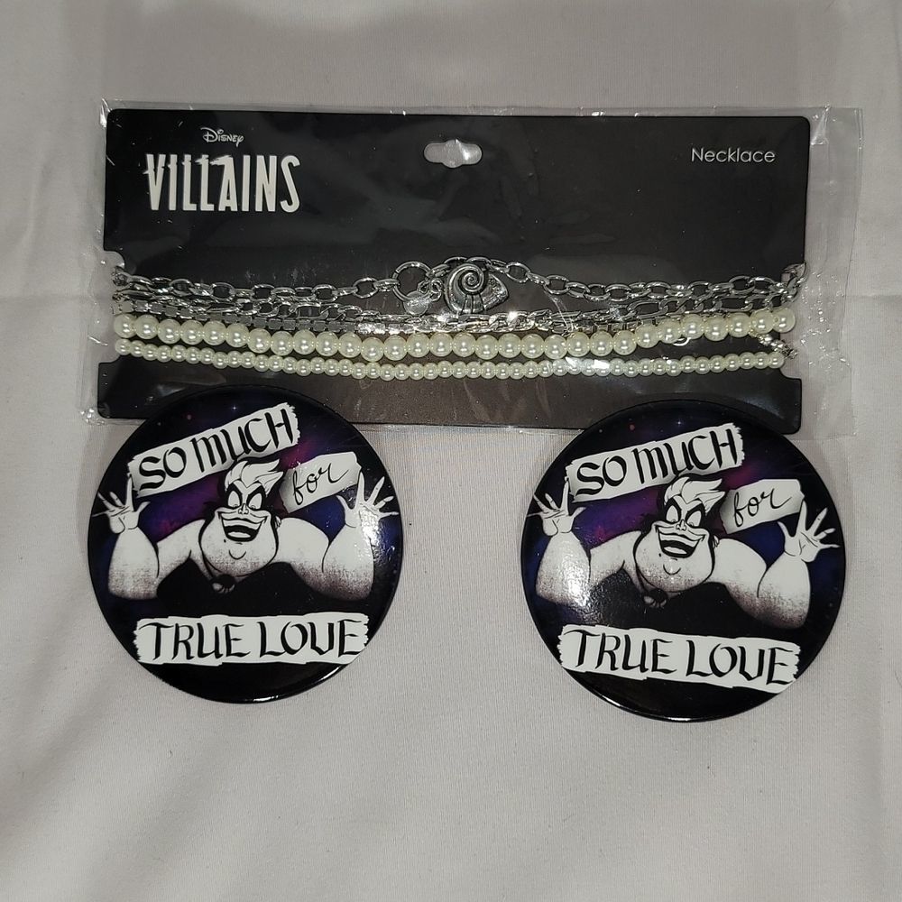 Disney Villians Necklace & Pin Set